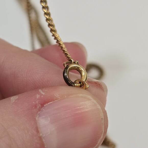 Vintage Gold Dipped Leaf Filigree Pendant With Caco 12K GF Chain Necklace - Picture 7 of 16